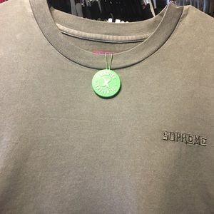 Supreme overdyed black Deadstock tee SS18 Sz Large